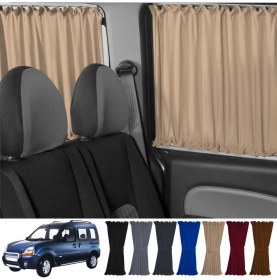 Resim Oto Pandami Renault Kangoo 1 . Nesil Kısa Şase 1997-2009 Uyumlu Krem Raylı Oto Perde Takımı 