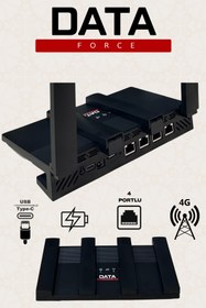 Resim DataForce Sim Kartlı Taşınabilir Modem 5000mAh – 4 Portlu, Hızlı Wi-Fi, Güçlü Çekim & Uzun Pil Ömrü 