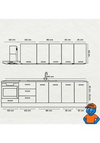 Resim 290 Cm Mutfak Dolabı Mdf Kapak Tezgah Dahil Yrkn290 100 Gümüş 