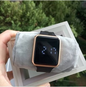 Resim ÇENÇEN Unisex Model Siyah Silikon Kordon Rose Kasa Kol Saati 