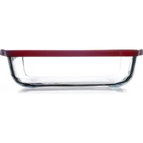 Resim Paşabahçe 59024 Borcam Kırmızı Kapaklı Kare Tepsi 25X22CM 