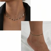 Resim 2 Adet Kadın Takı Seti, Seksi Leopar Baskılı Alaşım Kolye ve Ayakkabı, Parti ve Tatil için Çok Yönlü, Tüm Mevsim Aksesuar Seti 