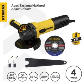 Resim Güçlü 125 mm Avuç Taşlama Makinası, 950 W, Devir Ayarlı 