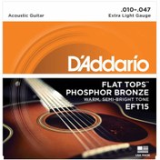 Resim D'Addario EFT15 Flat Tops Akustik Gitar Teli (10-47) 