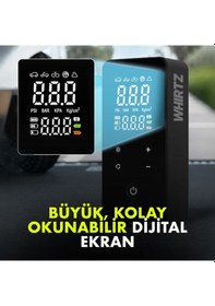 Resim Whirtz 150 Psı Taşınabilir Şarjlı Hava Pompası – Dijital Ekranlı, Led Işıklı, Powerbank 