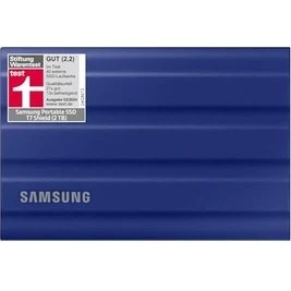 Resim Samsung Taşınabilir SSD T7 Kalkanı, 2 Tb, USB 3.2 Gen.2, 1.050 Mb/s Okuma, 1.000 Mb/s Yazma, Mac, Pc ve Akıllı Telefon Için Dış Mekan Sağlam Harici Sabit Sürücü, Mavi, MU-PE2T0R/EU 