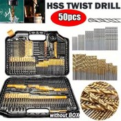 Resim 50 adet Titanyum Kaplamalı HSS Matkap Uçları - 135° Nokta, DIY, Ahşap İşleri, Oyma ve Takı Yapımı için İdeal, 1/25"-1/8" Boyut, Yüksek Hızlı Çelik, Çok Yönlü Gravür Özellikleri, Ahşap İşleri Aksesuarları | Şık Matkap Ucu | Titanyum Kaplamalı Çelik 
