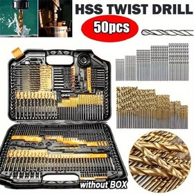 Resim 50 adet Titanyum Kaplamalı HSS Matkap Uçları - 135° Nokta, DIY, Ahşap İşleri, Oyma ve Takı Yapımı için İdeal, 1/25"-1/8" Boyut, Yüksek Hızlı Çelik, Çok Yönlü Gravür Özellikleri, Ahşap İşleri Aksesuarları | Şık Matkap Ucu | Titanyum Kaplamalı Çelik 