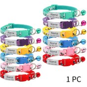 Resim Kişiselleştirilmiş Kedi Kemer, Özel Kazınmış İsim ve Kedi Deseni ile - Ayarlanabilir Yumuşak Konfor, Canlı Renkler (Pembe, Sarı, Turkuaz, Kırmızı, Mavi, Mor) - Kediler, Kedi Aksesuarları, Kedi Tanıma, Eğlenceli Tasarım, Dayanıklı Evcil Hayvan Ekipmanları için Mükemmel Evcil Hayvan Kimlik Etiketi Hediyesi 