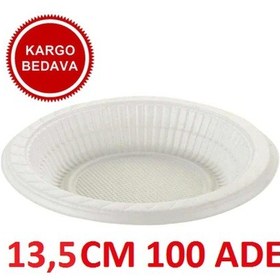 Resim Plastik Tabak 13 Cm Kullan At Tabak 1 Paket 100 Adet 13.5 Cm 