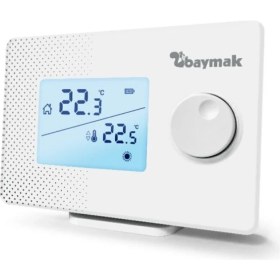Resim Baymak Kablosuz Oda Termostatı - 0,5°C Hassasiyet, Mekanik Kontrol, Logi S, Dijital Ekran ve On/Off Kontrol 