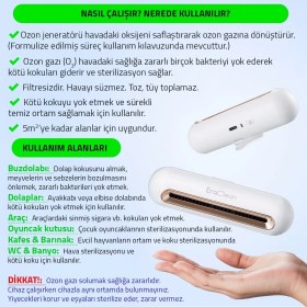 Resim Upway Kötü Koku Giderici Hava Temizleyici Sterilizatör Mini Ozon Cihazı - Araç Buzdolabı Pet 