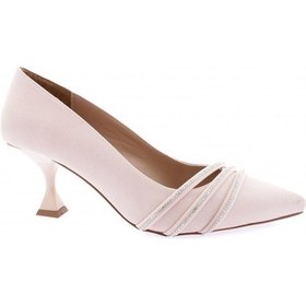 Resim Dgn 3215-23y Kadın Sıralı Silver Taşlı Sivri Burun Kadeh Topuklu Ayakkabı 3215-1710-R13732 Bej 