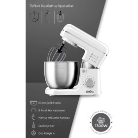 Resim Sinbo SMX-2771 Standlı Mikser| 1300W, 5l, Çok Fonksiyonlu Stand Mikser - Mutfak Şefi 