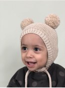 Resim DERY BABY Unısex Ponponlu Bebek Örgü Bone Bere-krem 