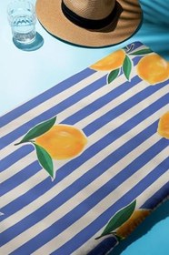 Resim Dijital Baskı Plaj Deniz Havlusu Limon Desenli Peştamal HVL0159 