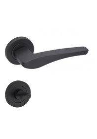 Resim Arpat Moda Yuvarlak Rozetli Wc Kapı Kolu Mat Siyah 