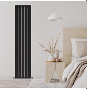 Resim 1800x392mm Armoni Dikey Alüminyum Radyatör Silk Patern Black Pütürlü Siyah 