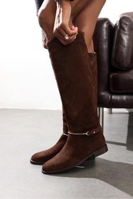 Resim 5in1Canpolat Kahverengi Süet Klasik Binici Çizme 24449 