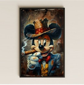Resim Mafya Tarzı Mickey Karakterli Şeffaf Pleksi Tablo 