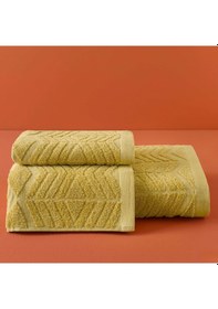 Resim Taç Butik Brüj Pamuk Yüz Havlusu Hardal 50x85 000000001500223898 Hardal 