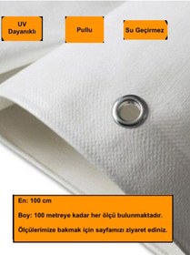 Resim 1x29 Metre Beyaz Balkon Örtüsü Branda, Balkon Çadır Bezi, Seperatörü, Uv Katkılı 