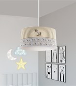 Resim BAMBAŞKA MODA BEBEK VE ÇOCUK ODASI Kahverengi Denizci Desenli Avize 