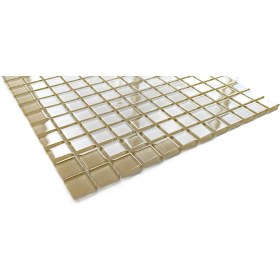 Resim Mutfak Tezgah Arası, Havuz, Banyo, Sauna, Spa, Iç ve Dış Dekorasyonda Tüm Yüzeyler Için, 23X23MM. Krem Renk, 30X30CM. Fileli Kristal Mozaik. 