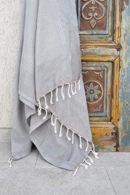 Resim Tan Dokulu Peştemal Gri - Gri / 100x175 