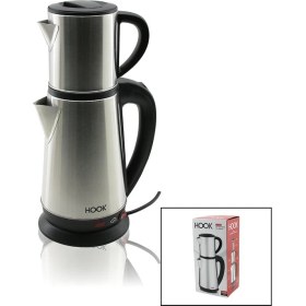 Resim Findit Elektrikli Çay Makinesi Çaycı Set 1.8lt Su Isıtıcı Pls.+ 0.8lt Demlik Çelik Taban 1800W 360 Derece Gövde HK-509 (2818) 