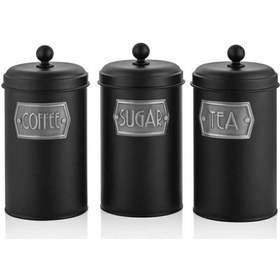 Resim The Mia Çay Şeker Kahve Kavanozu - Siyah GLV0495 