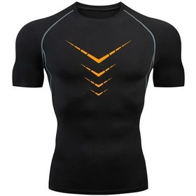 Resim Jason Rain Trailerkek Sıkıştırma Kısa Kollu Tişört - Koşu, Antrenman Ve Vücut Geliştirme İçin Nefes Alabilir Spor Giyimhaki Haki 