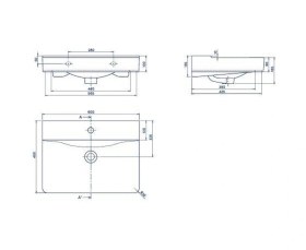 Resim Turkuaz Yeni Mona Etajer Uyumlu Lavabo 60 45 Cm Beyaz 