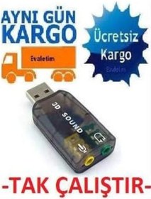 Resim 4504 5+1 Harici Usb Ses Kartı 3.5mm Kulaklık Mikrofon Çevirici Dönüştürücü 
