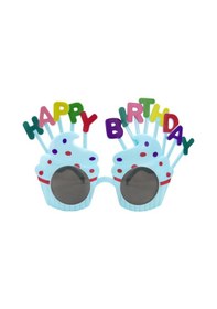 Resim Happy Birthday Mavi Parti Gözlüğü Standart 