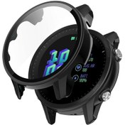 Resim Garmin Forerunner 955 Tam Koruma Sert Pc Saat Kılıfı Temperli Cam Ekran Koruyucu İle 