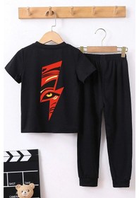 Resim Çocuk Yıldırım Alt - Üst Eşofman Takımı Siyah 