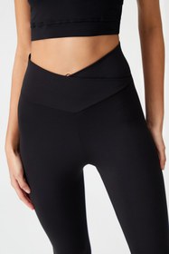 Resim Los Ojos Siyah Çapraz Bel Detaylı Cross Waist Tayt Envelope 