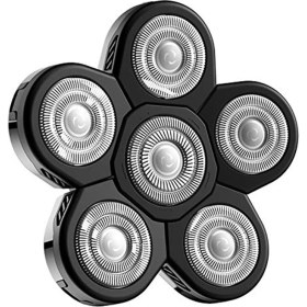 Resim Galaxxy Kel Erkekler Için Yedek Tıraş Makinesi Başlığı, 6 Başlıklı Sakal Kılı Yedek Bıçağı, Kolay Temizlenen Elektrikli Tıraş Makinesi (Yurt Dışından) 