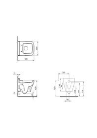 Resim Bocchi Scala Asma Klozet, Yavaş Kapanan Kapak 1080-004-0128 Mat Siyah Mat Siyah 