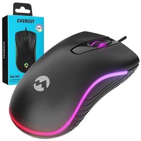 Resim Everest Sm-m9 1000 Dpı Usb Rgb Rainbow Ledli Siyah 3d Optik Led Mouse Diğer 