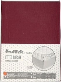 Resim Özdilek Trendy Tek Kişilik Lastikli Fitted Çarşaf Bordo 100x200+30 