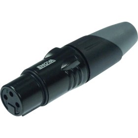 Resim Hype Store Xlr Kablo Konnektörü Dişi 3-Pin Siyah Muhafaza ve Gri Koruma, Lehim Bağlantı Yuvaları 