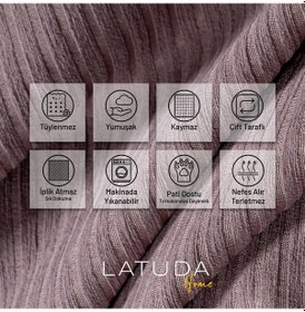 Resim Mikrofiber Şönil Fitilli Minimalist Tekli Koltuk Örtüsü - 110x175 Cm,2 Adet Çift Taraflı, Kaymaz, Terletmez Rose Rose 