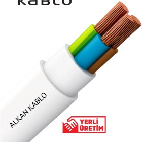 Resim Alkan 3x2,5 Mm² H05VV-F Ttr Kablo Beyaz (%100 Bakır) 100 Metre 