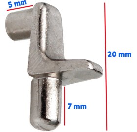 Resim Badem10 Raf Pimi L Tip Kare Cam Ahşap Metal Raf Tutucu Çivisi Mobilya Dolap Pimi (50 Adet) 