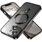 Resim Fibaks İphone 14 Plus Uyumlu Kılıf Kamera Lens Korumalı Magsafe Şarj Kilifi Şeffaf Renkli Yumuşak Kapak 