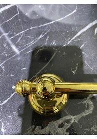 Resim İsaoğlu Yapı Gold Havluluk Ve Tuvalet Kağıtlığı Vintage Tasarım Altın Havluluk Ve Kağıtlık Set Pirinç Gold 