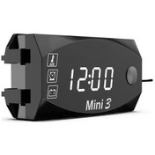 Resim Gerilim Saati Ve Sıcaklık 3'ü 1 Arada Led Elektronik Metre Büyük Ekran Dijital Ekran Su Geçirmez Ve Toz Geçirmez Voltmetre Beyaz Işık Beyaz 