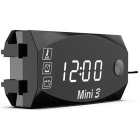 Resim Gerilim Saati Ve Sıcaklık 3'ü 1 Arada Led Elektronik Metre Büyük Ekran Dijital Ekran Su Geçirmez Ve Toz Geçirmez Voltmetre Beyaz Işık Beyaz 